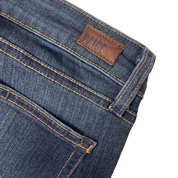 Paige Skyline Skinny Jeans Medium Distressed Dark Wash Size 25 - Picture 9 of 16